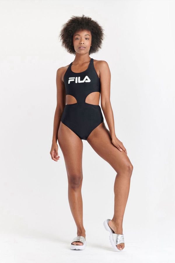 Trajes De Baño Fila Mujer Negras / Blancas / Gris Claro - Samanta Cut Out Swimsuit - España 819204PS